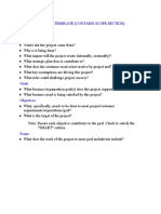Project Charter Template (Contains Scope Section) : Project Name: Executive Summary