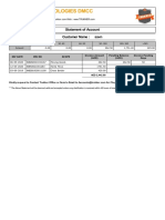 Trukker Technologies DMCC: Statement of Account Customer Name: Savn