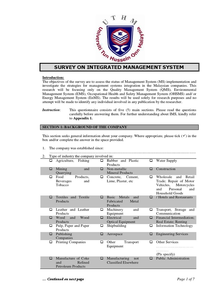 Questionnaire QEEnHSMS PDF | PDF | Iso 9000 | Economies
