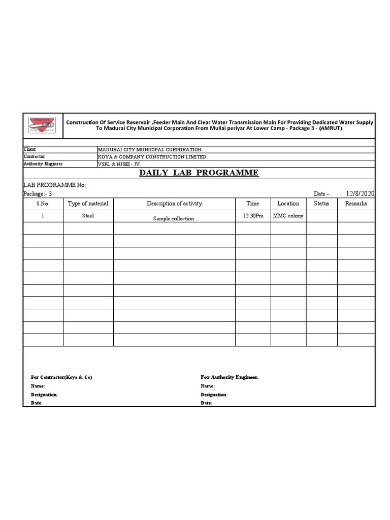 Daily Lab Programme 24-11-2020 | PDF