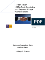 FINA4050 Class 7 Payment and Legal Considerations