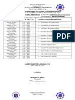 Individual Workweek Accomplishment Report: FVR Village Elementary School