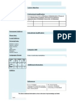 CV Format