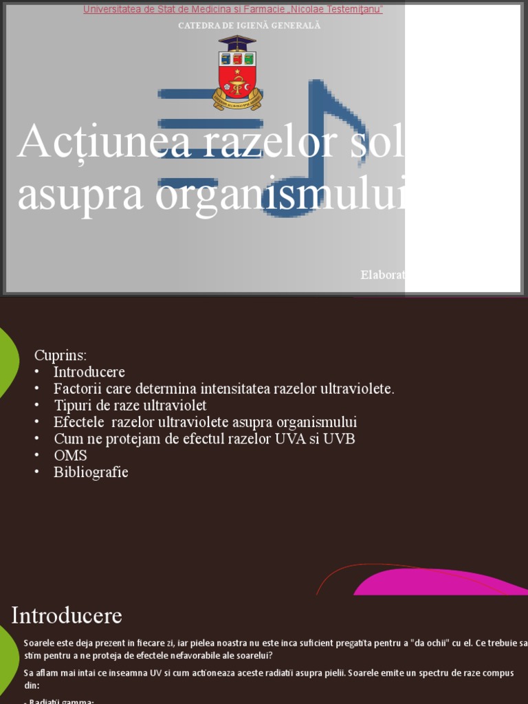 Acțiunea Razelor Solare Asupra Organismului | PDF