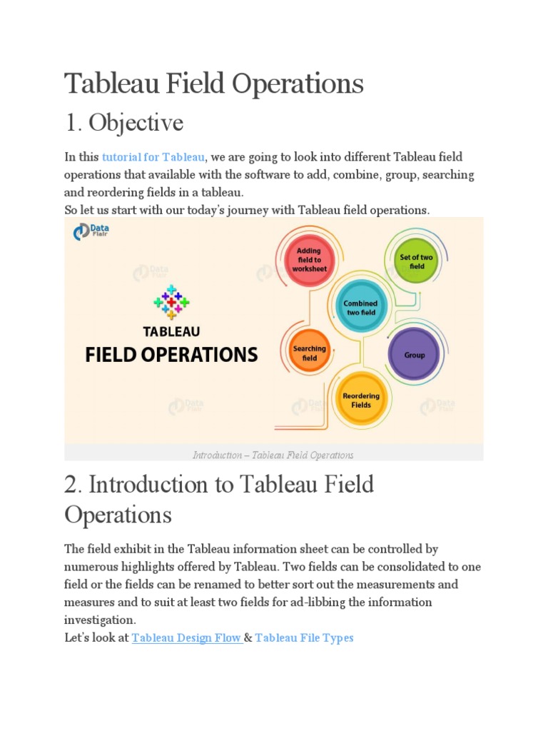 Tableau Field Operations 28 | PDF | Worksheet | Computer Data