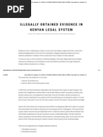 Law of Evidence 2 Notes On ILLEGALLY OBTAINED EVIDENCE IN KENYAN LEGAL SYSTEM Chege Kibathi & Co. Advocates LLP