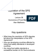Operation of The SPS Agreement: Economics of Food Markets Alan Matthews