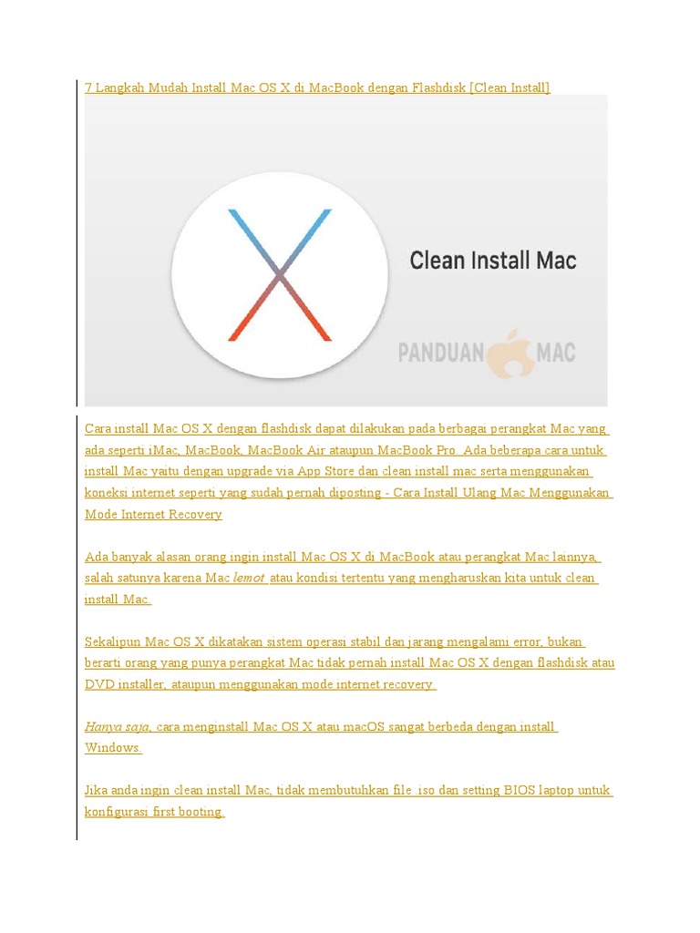 Cara Install Mac OS X di MacBook | PDF | Game & Aktivitas | Komputer
