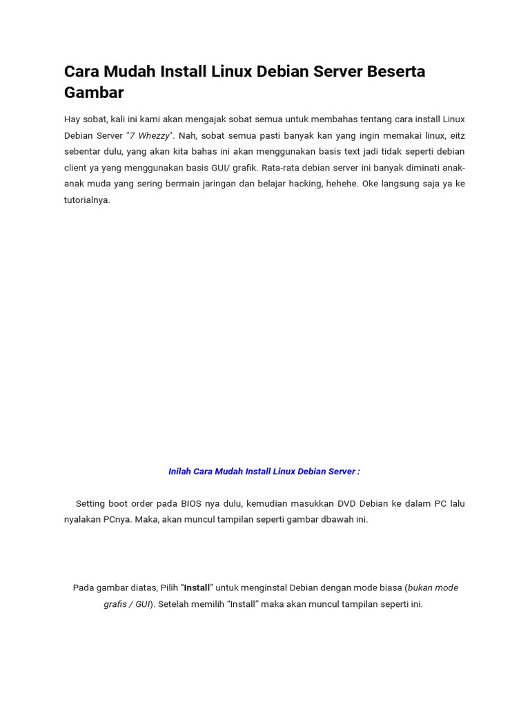 Instalasi Mudah Debian Server 7 Wheezy | PDF