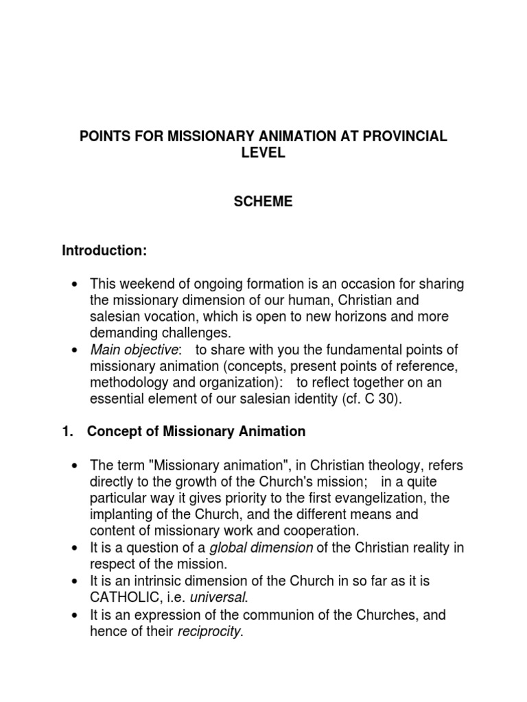 Missionary Animation in Salesian Context | PDF | Christian Mission ...