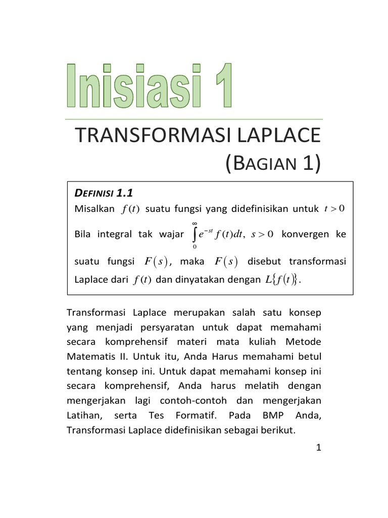 1 Transformasi Laplace Bagian 1 Pdf Pdf