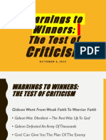 Gideon 10 Warnings To Winners How To Respond To Criticism 10 6 2019 PDF