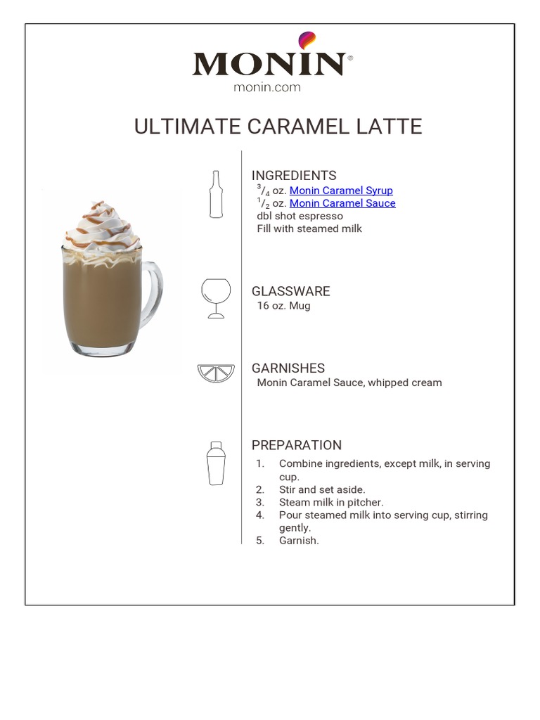 Monin Recipe Ultimate Caramel Latte Us PDF | PDF