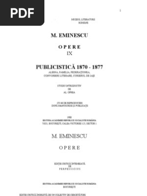 2 Eminescu Mihai Publicistica 1870 1877 Vol Ix Op Com