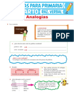 Analogías Ejercicios para Cuarto Grado de Primaria