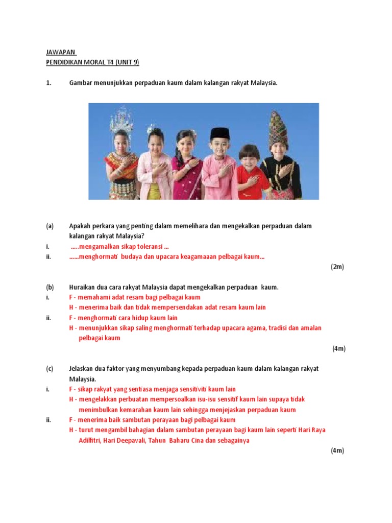 Jawapan Pendidikan Moral T4 Unit 9 Pdf