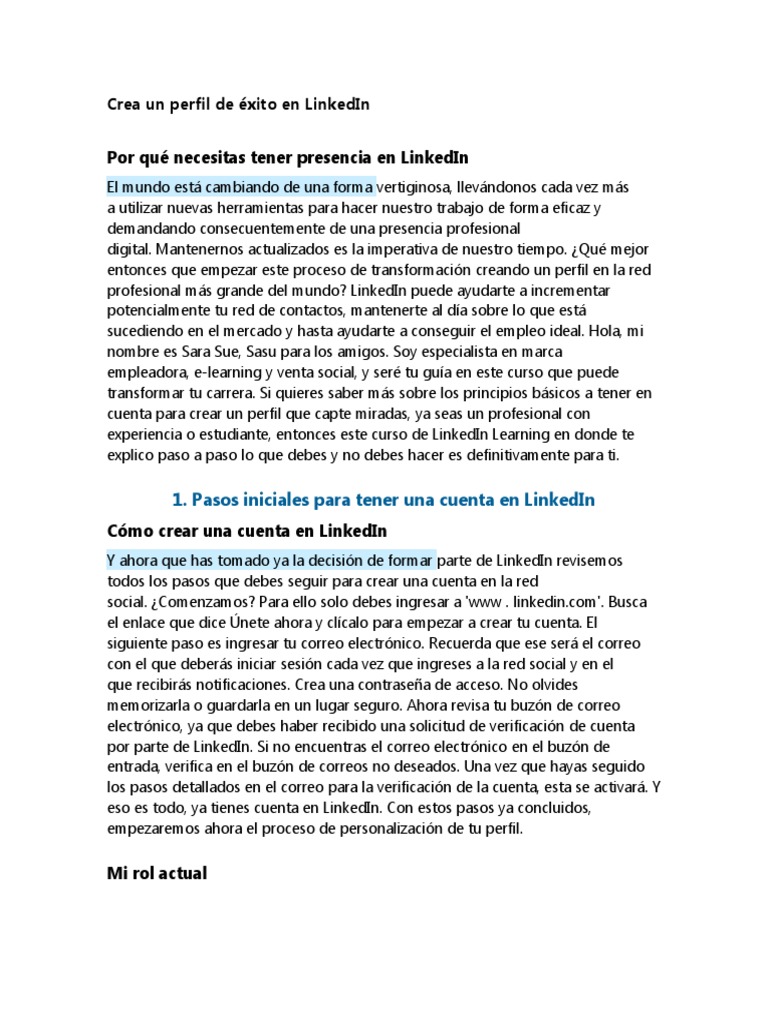 Optimiza tu Perfil de LinkedIn | PDF | Multimedia | Educación más alta