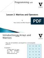 Lesson 2: Matrices and Operators: Akos Ledeczi and Mike Fitzpatrick