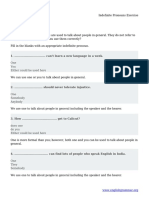 Indefinite Pronouns Exercise