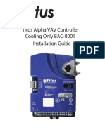 Titus Alpha BAC-8001-BAC8201 Cooling Only Installation Guide