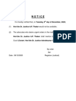 Notice Regarding Nonavailibility of Hon'ble Dr. Justice A.p-1 PDF