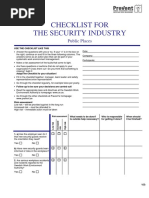 Checklist For The Security Industry: Public Places