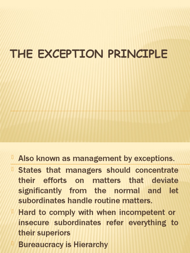 The Exception Principle 11 12nn PDF