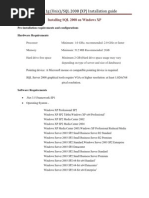 Oracle 11g (Unix) /SQL 2008 (XP) Installation Guide