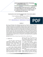 The Effects of Information Quality, Service Quality, and Compatibility On Continue Use of M-Learning Among Students in The Public Universities of Iraqi