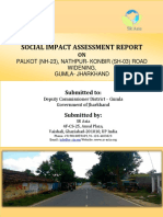 Social Impact Assessment Report: Palkot (Nh-23), Nathpur-Konbir (Sh-03) Road Widening Gumla - Jharkhand