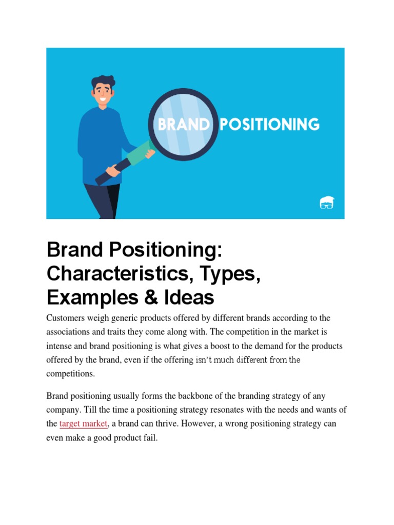 Brand Positioning: Characteristics, Types, Examples & Ideas: Target ...