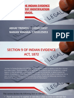Section 9 of The Indian Evidence Act, 1982 and Test Identification Parade