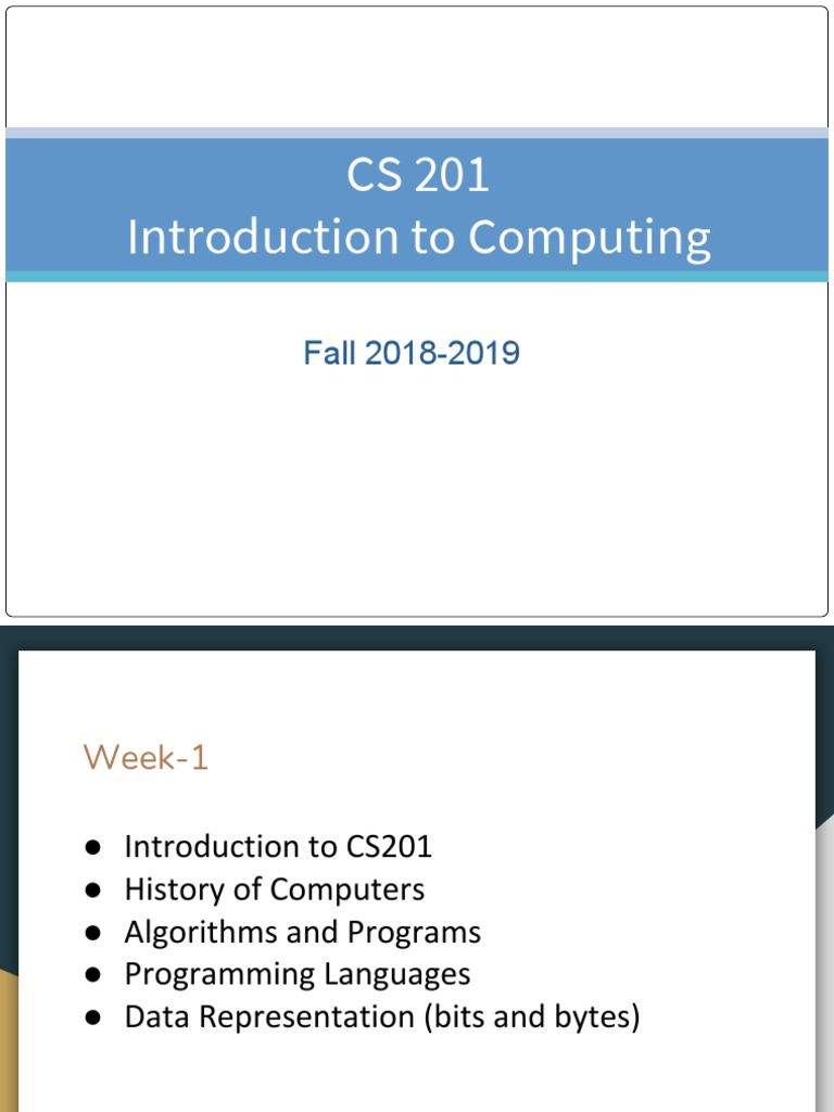 CS 201 Introduction To Computing: Fall 2018-2019 | PDF | Computer Data ...