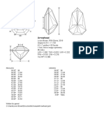 Angles and measurements of an arrowhead cut gemstone