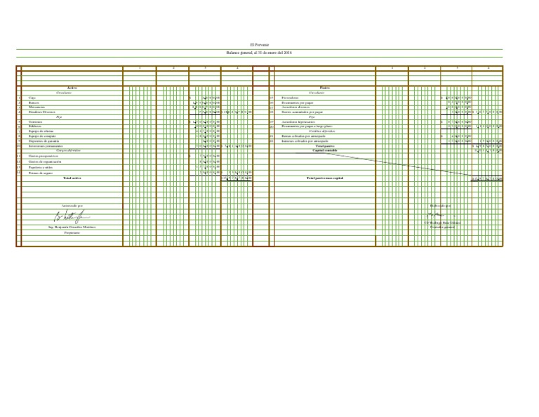 Balance General en Forma de CUENTA | PDF | Contabilidad | Dinero