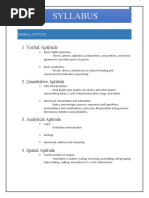 Syllabus: 1. Verbal Aptitude