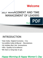 Self Management and Time Management of Leaders: Welcome