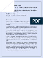 Homilía-Aniversario Nº43 de Ordenación Del Padre Ramón González Mora-08/12/2020