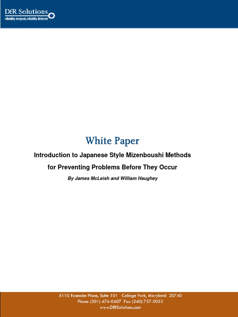 White Paper: Introduction To Japanese Style Mizenboushi Methods For ...