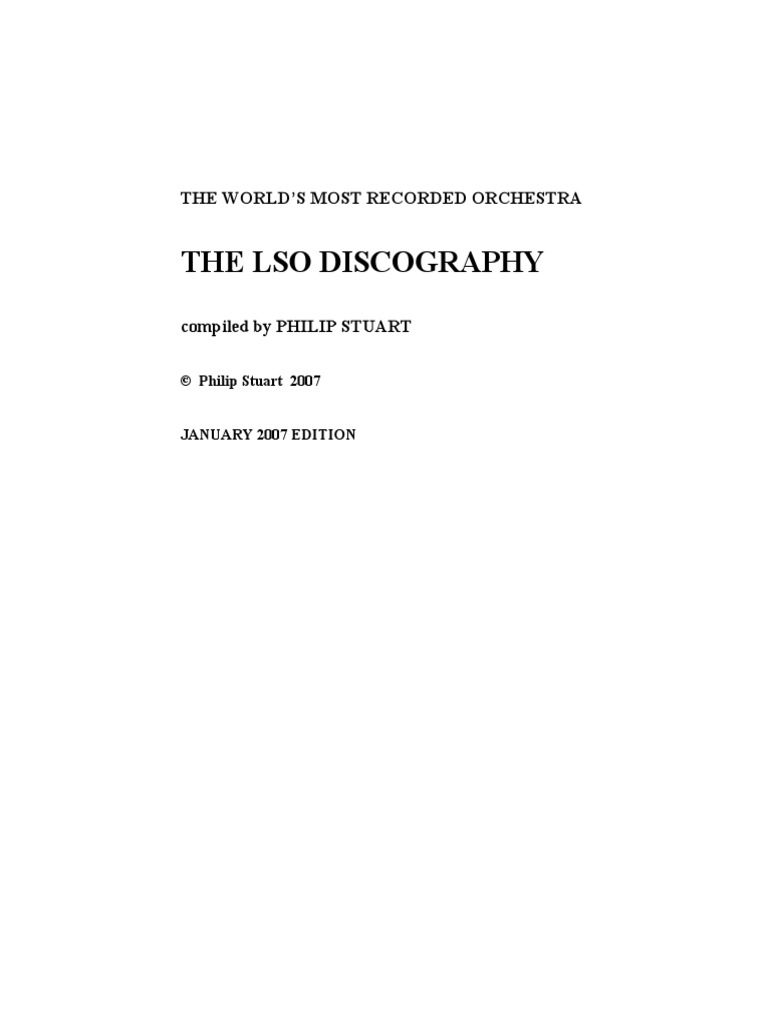 LSO Discography PDF PDF Opus Number Music