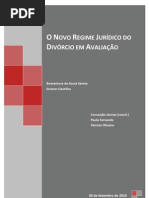 O NOVO REGIME JURÍDICO DO  DIVÓRCIO EM AVALIAÇÃO
