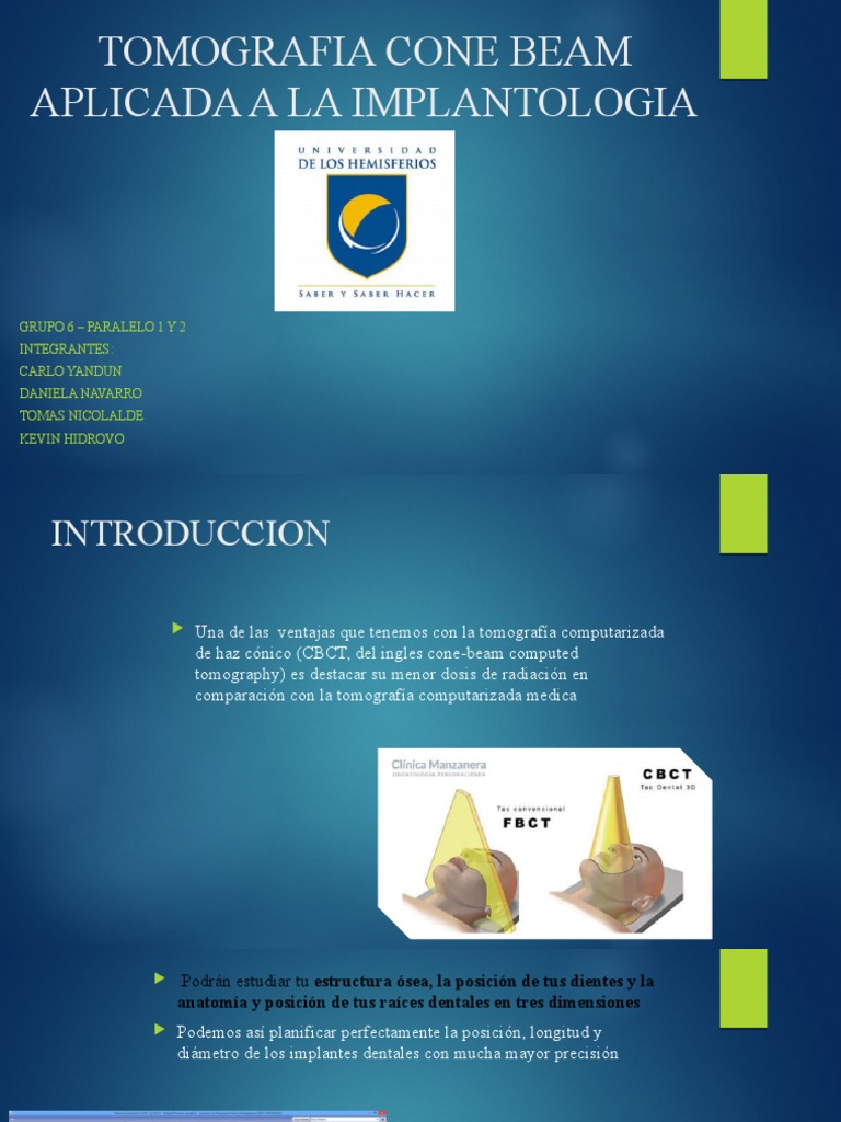 Tomografía Cone Beam en Implantología | PDF | Ct Scan | Imagenes medicas