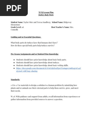 turkey unit lesson plans