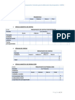 Formatos de Cedulas Del Presupuesto Maestro