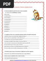 Adjectivos - exercícios