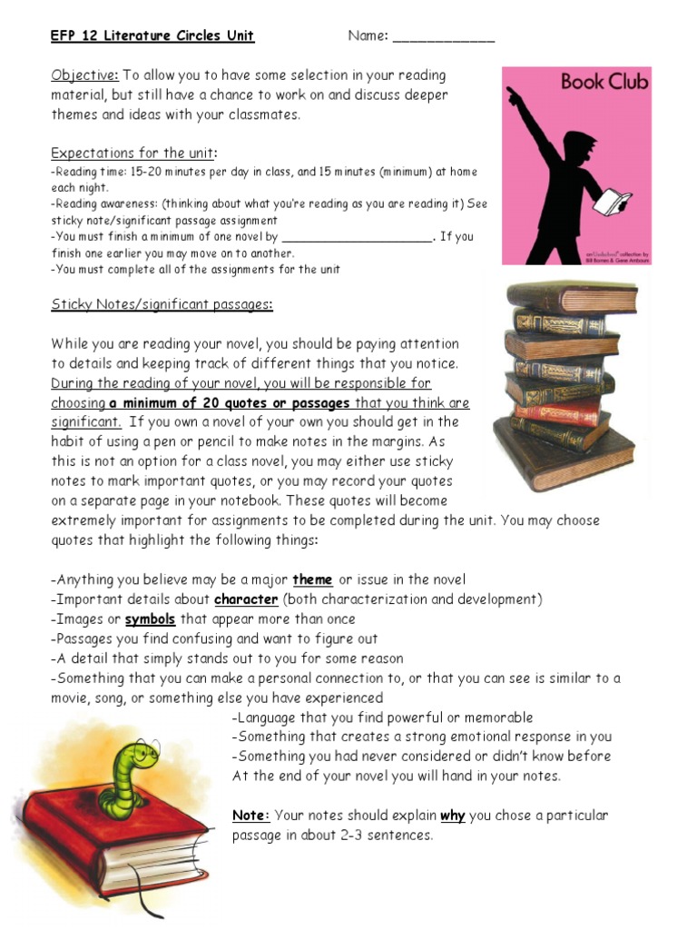 Efp 12 Literature Circles PDF Novels Poetry