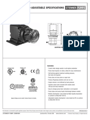 Pump Adj 100Psi 3Gpd 120V/60Hz 3/8W 