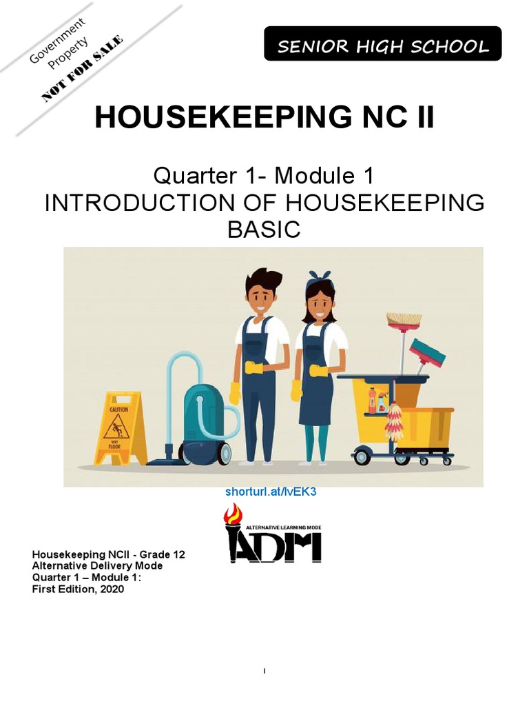 Housekeeping Quarter 1 Module 1 PDF PDF Housekeeping Hygiene