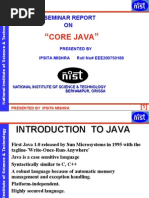 Core Java: Seminar Report ON