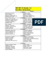 CSS NC II Grade 11 On-Site Schedule: Male Female 1 Batch